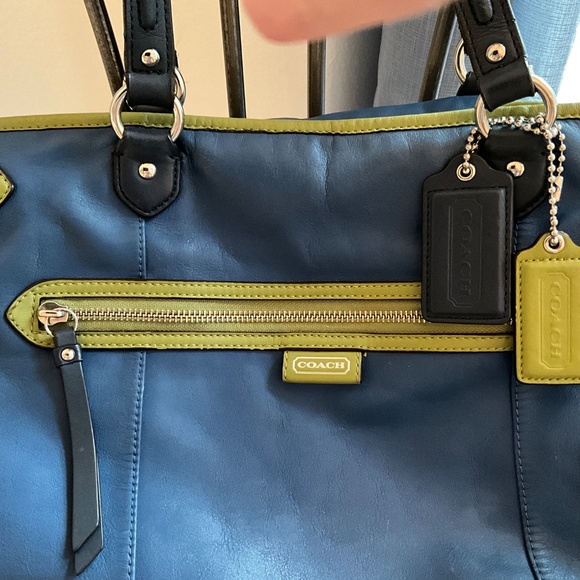 Coach shoulder bag blue/green - double coach tags - Picture 11 of 14